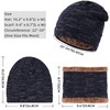 IYEBRAO Winter Beanie Hat Scarf Set Thick Fleece Lined Warm