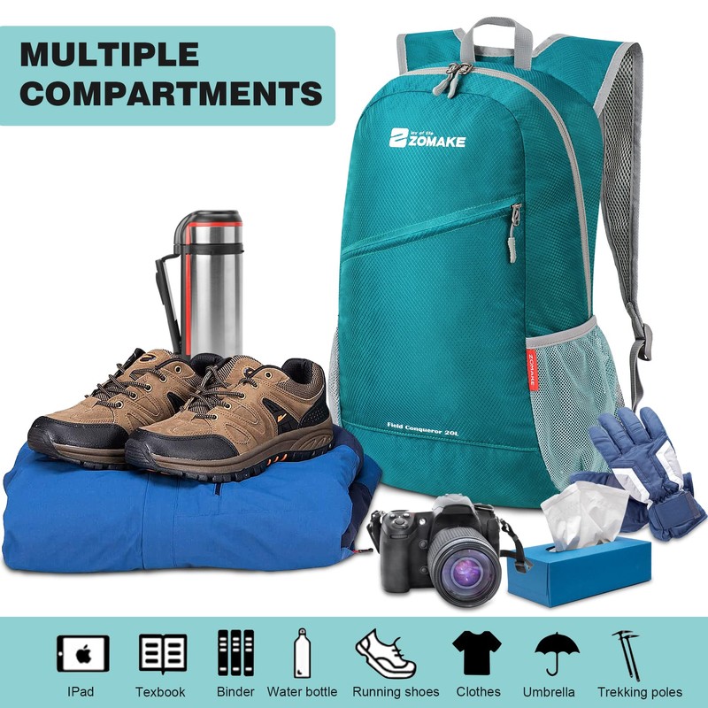 ZOMAKE Lightweight Packable Backpack 20L, Foldable Backpacks Leger Sac à