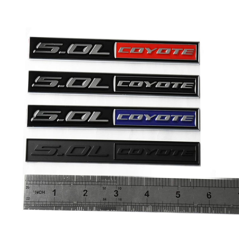 2 Pack 5.0L Coyote Emblems Decal 3D Badge V8 Engine