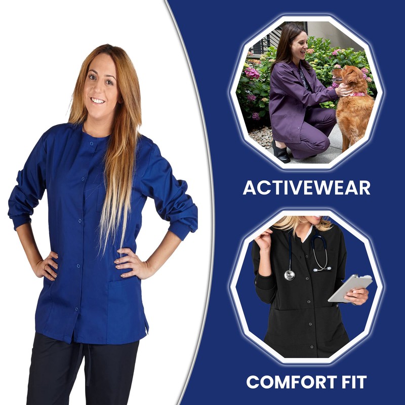 Chaqueta médica para mujer, Azul Oscuro (Dark Royal), XXXL