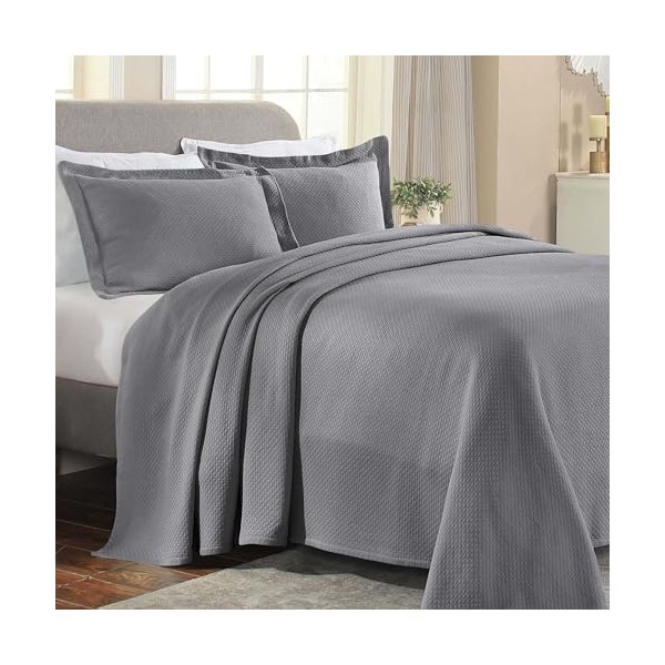 Superior 3 Piece Solitaire Cotton Bedspread Set, Home Bed Decor,