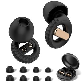 Trenhush Ear Plugs for Sleeping Noise Cancelling, 35 dB Reusable Ear Plugs for Noise Reduction with 8 Ear Tips, Soft Concert Ear Plugs, Hearing Protection Silicone Earplugs for Sleep, Work (Golden)