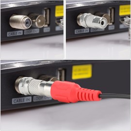 SAISN F Type Male to RCA Female Adapter Pure Copper TV Video Connector Converter Silver F Plug to RCA Jack Straight Coaxial Coupler, 5 Pack