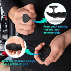 Anti-Slip Gym Hand Grips for Weight Lifting - Rubber Workout Gloves for Men and Women, Training and Exercise Palm Protectors