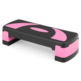 For 31Exercise Aerobic Step Platform Gym Adjustable Fitness Stepper w/3 Risers Pink