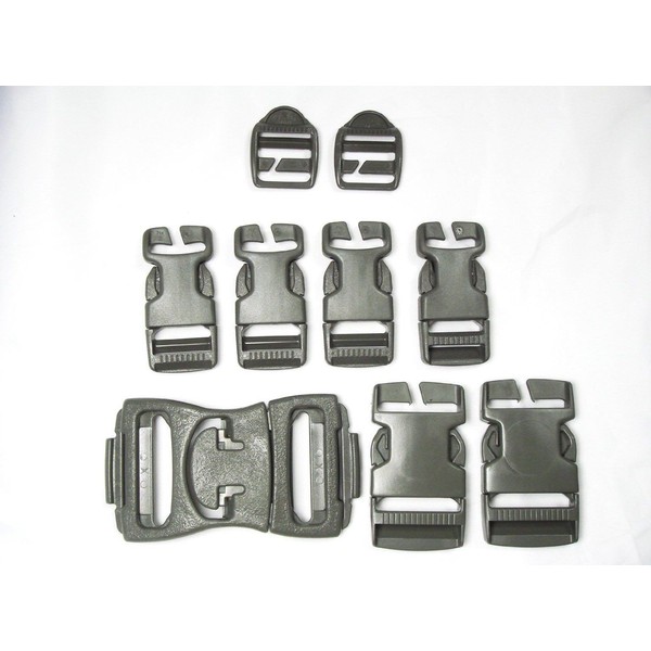 NEW 16 PC Buckle SET Military US Army Molle ACU Grey Foliage Green Quick Release Replacement Repair BUCKLES Webbing Strap Back Pack Ruck Sack by US Goverment GI USGI