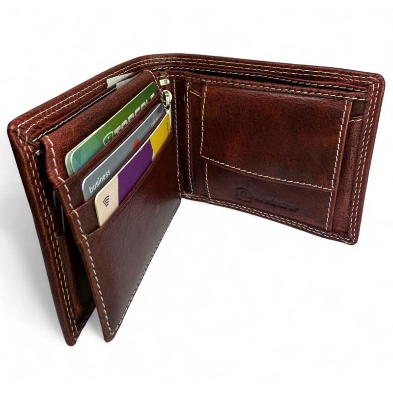 CRICKET-GIFTS - Buffalo Leather Cricket Wallet | RFID Protection |