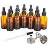 AOZITA 12 Pack, 2 oz Glass Dropper Bottle with 3
