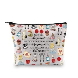 BDPWSS Alice Movie Makeup Bag Alice Fairy Tale Fans Gift Wonderland Gift May You Be Proud Of The Work You Do Zipper Pouch (Be proud alice bag)