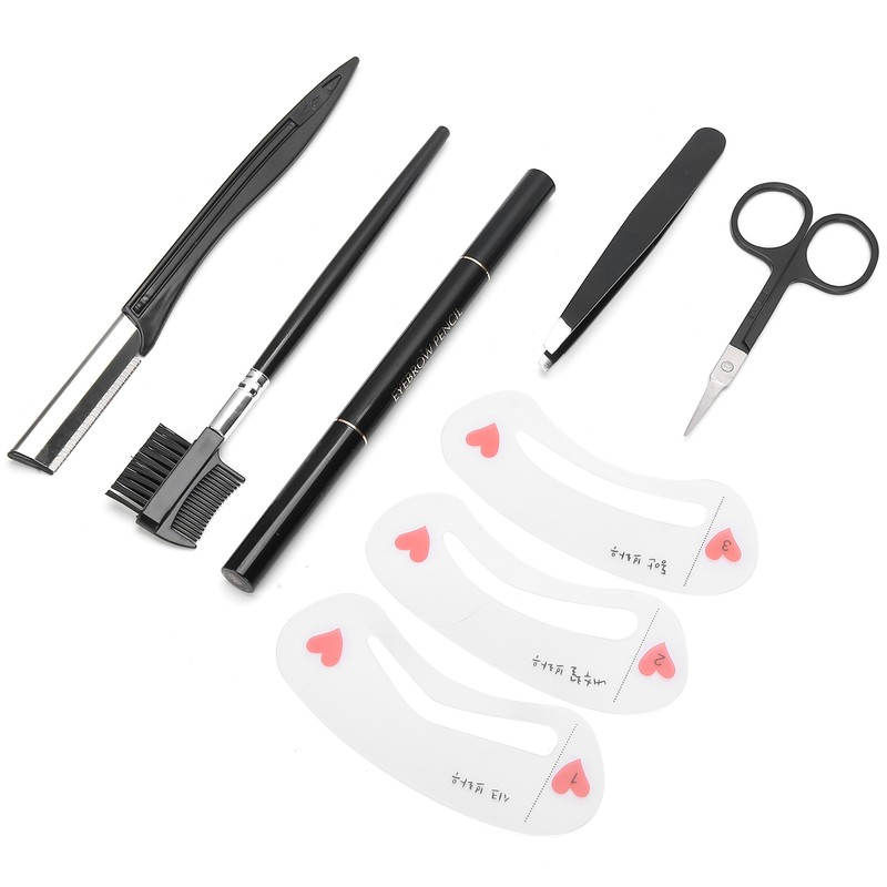 8pcs / set Eyebrow Razor Eyebrow Trimmer Shaver Comb Clip