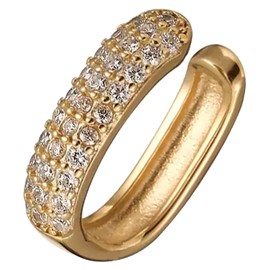 Cruyff ERkafu-80 Ear Cuffs, Ear Cuffs, Ear Cuffs, Earrings, Hypoallergenic, Nickel-free, Pearl, Zirconia, For One Ear, Gold, Cubic Zirconia