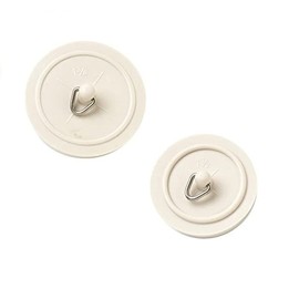 Merriway BH03430 (2 Pcs) 38mm (1.1/2 inch) Basin Plug and 45mm (1.3/4 inch) Basin Bath Plugs Stoppers White - Pack of 1 Each Size