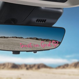 QZTYTY 3PCS Trust in God Rearview Mirror Decal, Car Mirror Stickers, Auto Rear View Mirror Decal, Car Accessories Self Affirmations Decal Universal for Bumper Window Mirror Water Bottle (Pink)