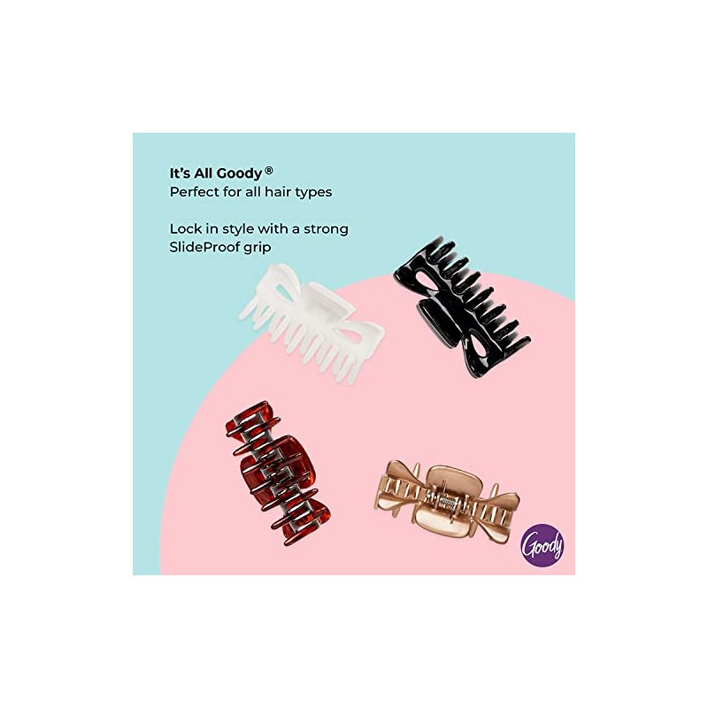 Goody Classics Claw Hair Clip, Medium, 4 Count