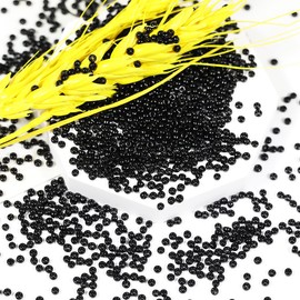 Bala&Fillic Size 2mm Seed Beads 10000pcs/110 Grams in Box 12/0 Black Seed Beads for Making Jewelry Earring Bracelets Necklace (Black)