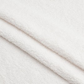 FINGERINSPIRE 1 Yards Teddy Bears Fabric for Stuffed Toy 63inches Wide White Knitted Teddy Plush Fabric Polyester Plush Fabric with Little Curls by The Yard for Sewing Projects Plush Coats Blankets