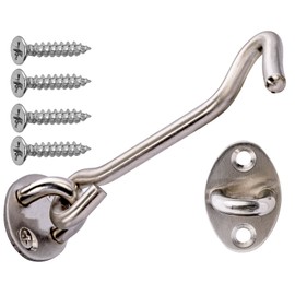 Neuhall Door Hooks for Garden Gate, Storm Hook, 26.5 cm, Door Stopper, Window Hooks with Eyelets, Stainless Steel Gate Hooks for Sliding Door, Garden Door, Gate, Garage Door, Barn Door, Bolt Lock,