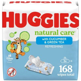 Huggies Natural Care Refreshing Baby Wipes, Scented, 3 Pack, 168 Total Ct (Selec