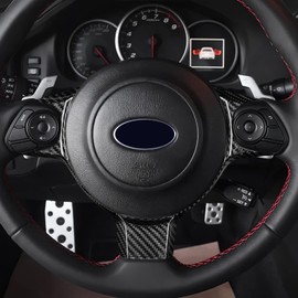 AIRSPEED Accessories for Toyota GR86 Subaru BRZ 2017-2024 Real Carbon Fiber Car Steering Wheel Switch Panel Cover Stylish Interior Parts Subaru BRZ Toyota GR86 Protective Film Double Sided Tape