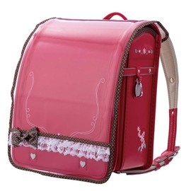 Princess Alice Transparent Lace & Dot Ribbon School Bag Cover (Brown, L-LL)