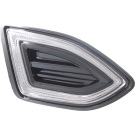 Evan Fischer Passenger Side Fog Light Compatible with 2015-2018 Ford Edge LED With Bulb Clear Lens