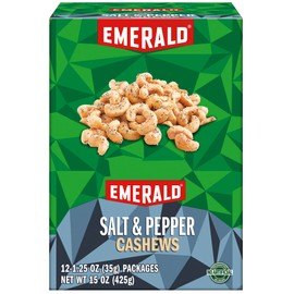 Emerald Nuts, Salt and Pepper Cashews, 15 Oz (Pack of 2)