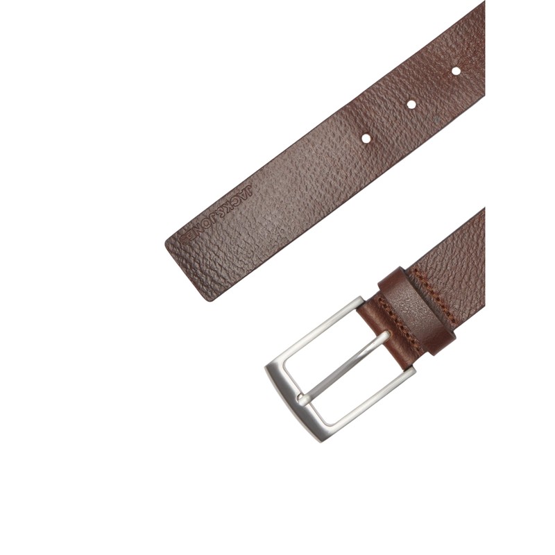 JACK & JONES Men's Jacstockholm Leather Belt Noos, Brown Stone