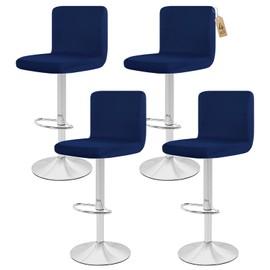 Showgeous Set of 4 Bar Chair Covers, Bar Stool Covers, Stretch Removable Dining Room Chair Covers for Pub Counter, Dining Chair, Bar Stool, Counter Slipcovers, Dining Room Chair Protective Cover (Navy