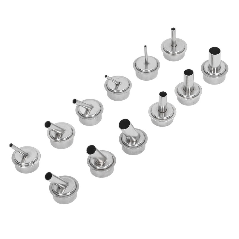 12Pcs Universal Hot Air Gun Nozzle Stainless Steel Standard Size