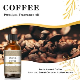 EUQEE 60ML Coffee Fragrance Oil 2.02 Fl oz Premium Fragrance Essential Oils with Glass Dropper for Diffuser, DIY Bath Bombs, Aromatherapy, Soap Candle Making