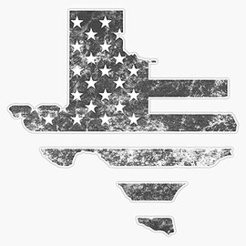 HOF Trading State of Texas American Flag Rugged Vinyl Sticker Waterproof Decal Laptop Wall Window Bumper Sticker 5"