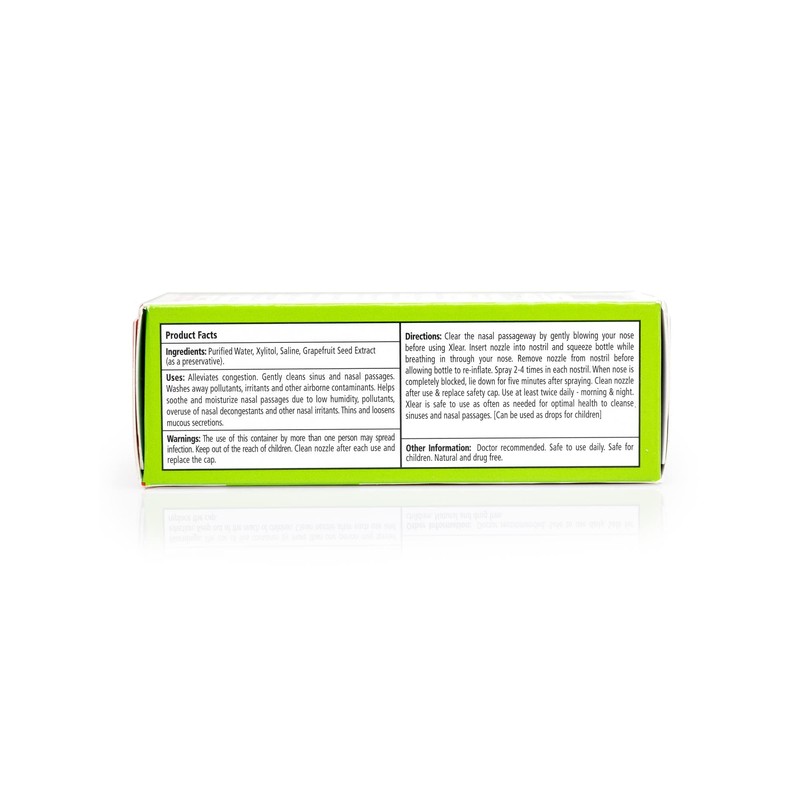 Xlear Natural Saline Nasal Spray with Xylitol, Nose Moisturizer for