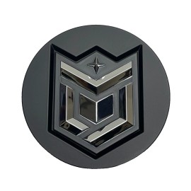 Dropstars Matte Black/Chrome Snap In Center Cap (Middle Portion Only) 1284C61