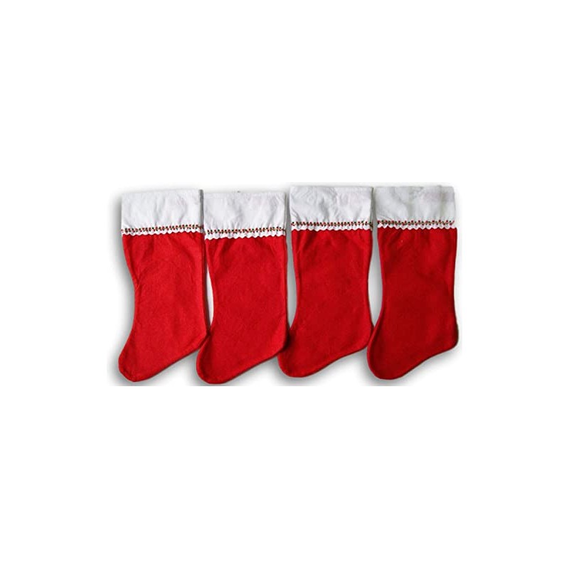 Holiday Time Red Felt Christmas Stocking - Set of 4