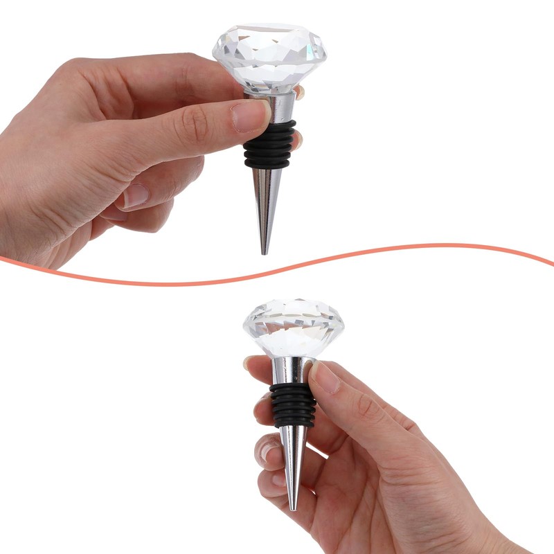 Elegaperma 2 PCS Crystal Wine Toppers For Wine Bottles, Crystal