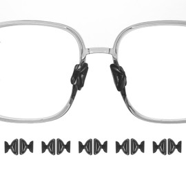 HARFINGTON 5 Pairs Eyeglass Nose Pads 3.5mm Thickness Silicone Adhesive Anti-Slip Glasses Nose Grips Air Bag Butterfly Glasses Nose Pads for Plastic Frames Glasses Sunglasses, Black