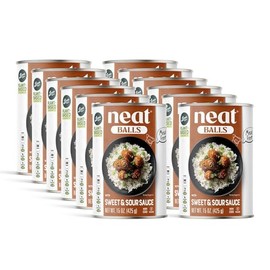 Loma Linda Neat Balls in Sweet & Sour Sauce, 12 Pack – Plant-Based Vegan Meatballs, Ready-to-Eat, High-Protein, Non-GMO, Gluten-Free