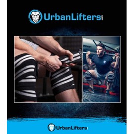 Weight Lifting Knee Wraps.Heavy Duty, Elasticated Knee Support for Squatting, Powerlifting, Olympic Lifting and CrossFit (Black/White)