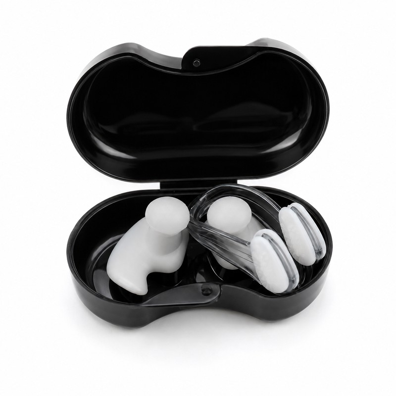 Swimming Earplugs & Nose Clip Set for Adults – Reusable