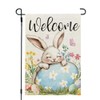 CROWNED BEAUTY Easter Bunny Garden Flag 12x18 Inch Double Sided