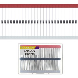 ALLECIN 150Pcs 1N4007 IN4007 Rectifier Diode 1A 1000V 4007 Doorbell Diodes 1 Ampere 1000 Volt Dioden DO-41 Package