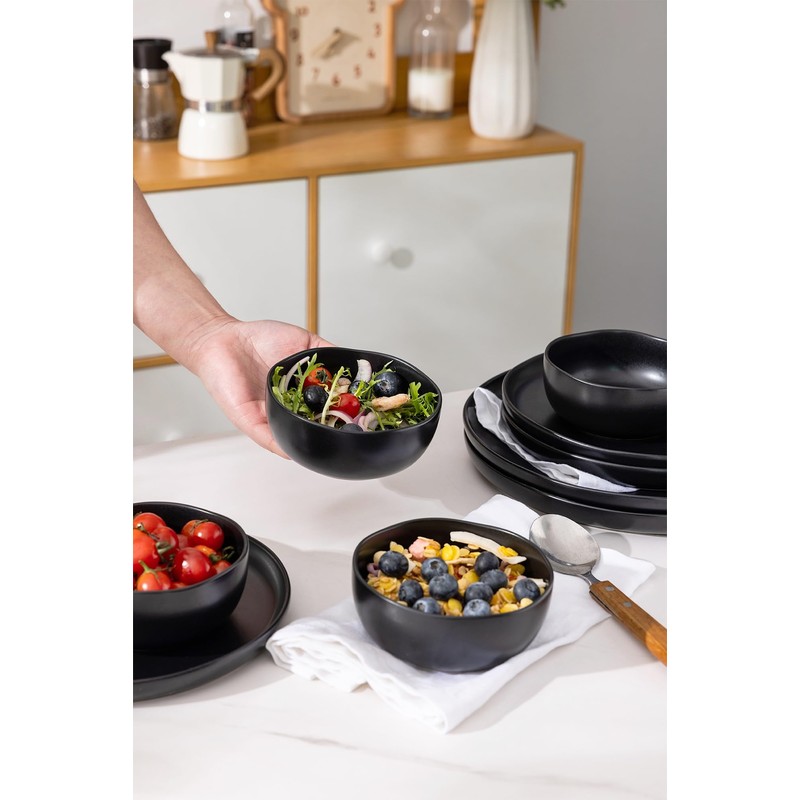 AmorArc Stoneware Cereal Bowls for Kitchen, 28oz Large Ceramic Soup