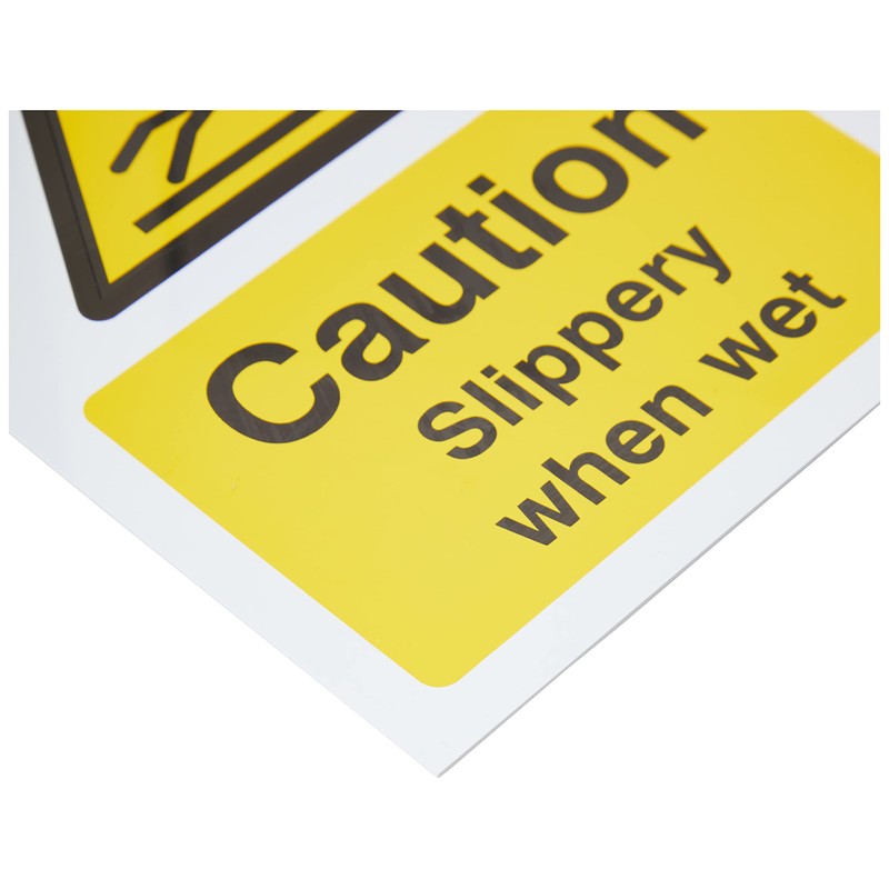 Caledonia Signs 14229E Caution Slippery When Wet Sign, 200 mm