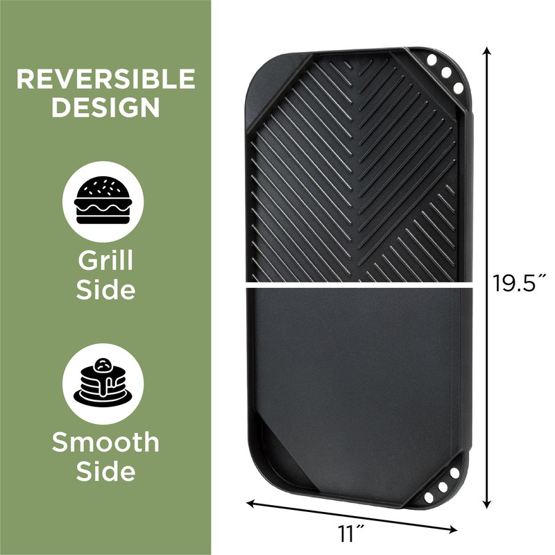 Ecolution Reversible Grill/Griddle Pan, Non-Stick, Dishwasher Safe, Double Burner Family