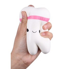 Anboor Squishies Tooth Slow Rising Squeeze Toy Anti-Stress Squishies Slow Rising Toy Kawaii for Children Adults (Colours Random, 1 Piece)