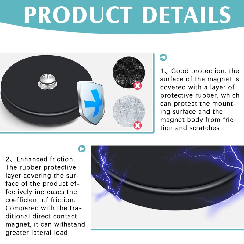 Rubber Coated Magnet Neodymium Magnet Base with Rubber Coating Anti