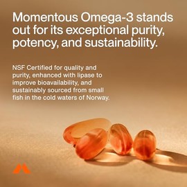 Momentous Omega-3 1500 mg suplemento diario de aceite de pescado con EPA y DHA – Certificado NSF para deporte