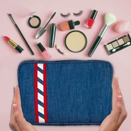 SIMPLY BEAUTIFUL ALWAYS Fabric Travel Pouch.Handcrafted from Premium Fabrics.Spacious & Durable.Limited Edition.Gift for 4th July,Birthday,Holidays,Travel,Thanksgiving