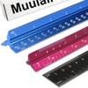 FUTGLOBAL Set of 3 Aluminum Engineering Scale Metal Ruler Set,