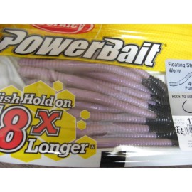 Berkley Power Bait 2 Packs Berkley Fishing PowerBait - 4" Floating Steelhead Worms - Purple Nurple